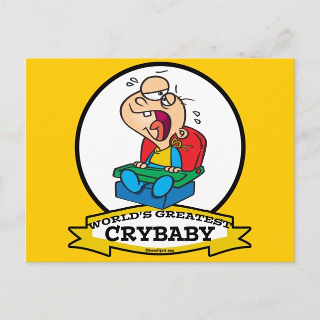 WORLDS GREATEST CRYBABY CARTOON POSTCARD (Front)