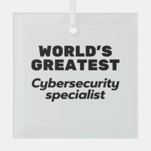 World's greatest Cybersecurity Specialist Glass Tree Decoration