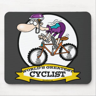 WORLDS GREATEST CYCLIST MEN CARTOON MOUSE MAT
