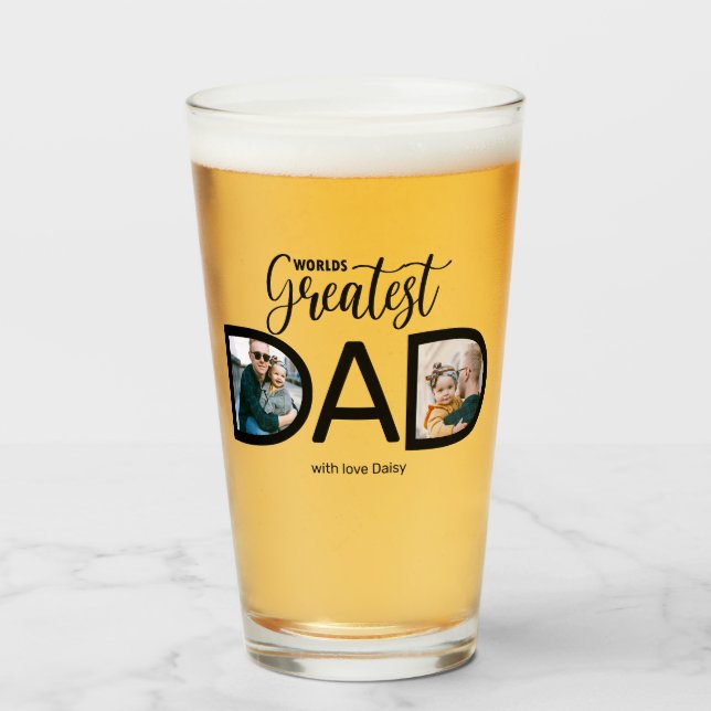 Worlds Greatest Dad 2 Photo Glass (Front Filled)