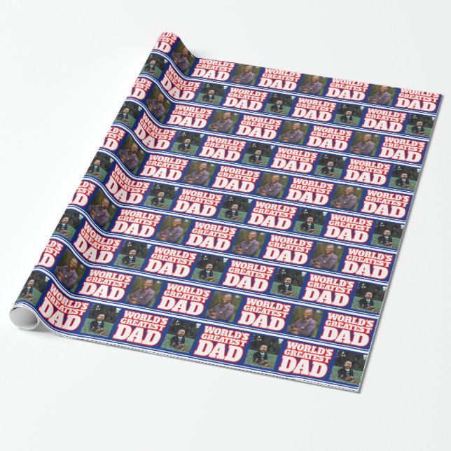 World's Greatest Dad add your own photos wrap Wrapping Paper (Unrolled)