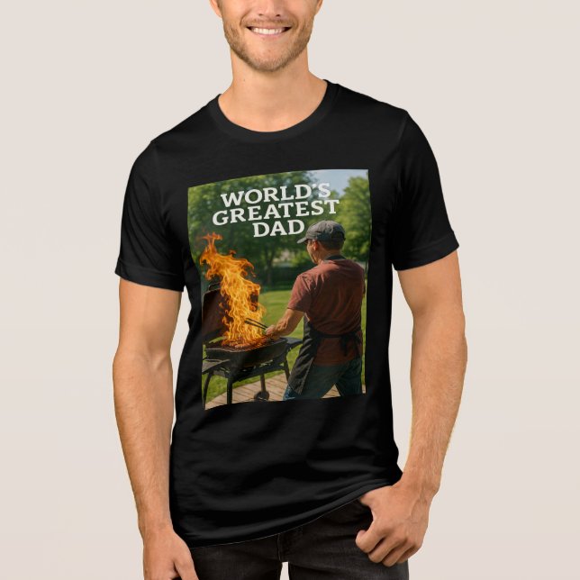 World's Greatest Dad – BBQ Inferno Edition Tri-Blend Shirt (Front)