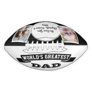 World's Greatest Dad Black White 2 Photo Collage American Football