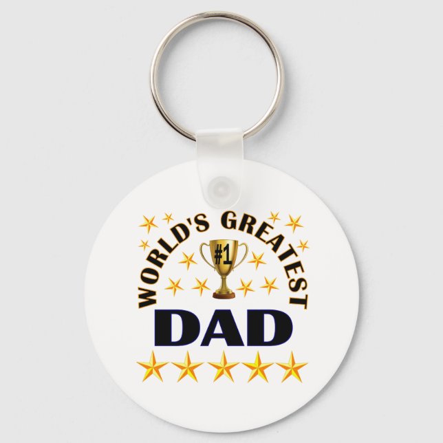 World's Greatest Dad Button Keychain (Front)