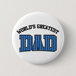 Worlds Greatest Dad Button Plaid
