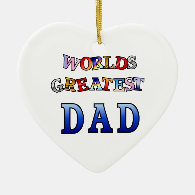 Worlds Greatest Dad Ceramic Tree Decoration (Front)