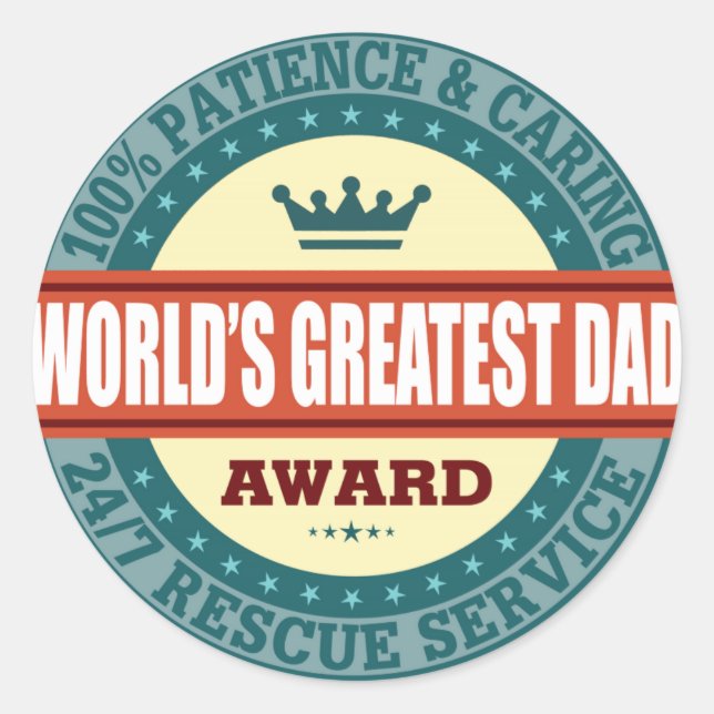 World's Greatest Dad Classic Round Sticker (Front)