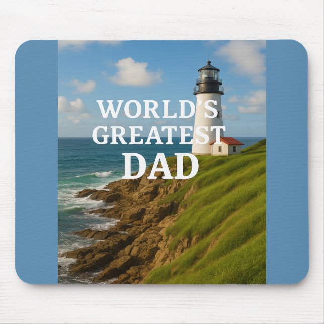 World's Greatest Dad – Coastal Calm Edition Mouse Mat (Front)