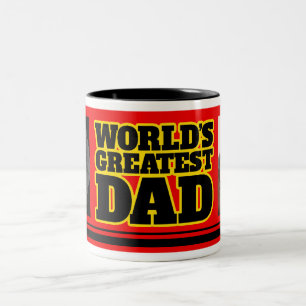 World's Greatest Dad custom photo red black mug