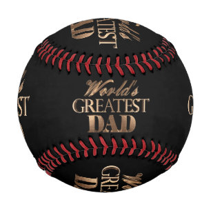 World's Greatest Dad Elegant Black Gold Typography Baseball