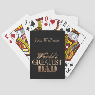 World's Greatest Dad Elegant Black Gold Typography Playing Cards