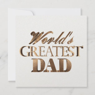 World's Greatest Dad Elegant Text Gold Typography Card