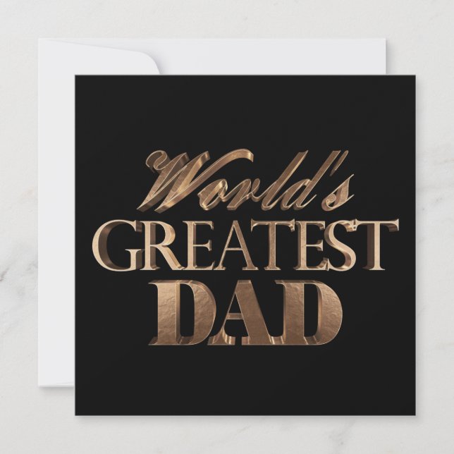 World's Greatest Dad Elegant Text Gold Typography Card (Front)