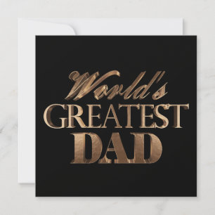 World's Greatest Dad Elegant Text Gold Typography Card