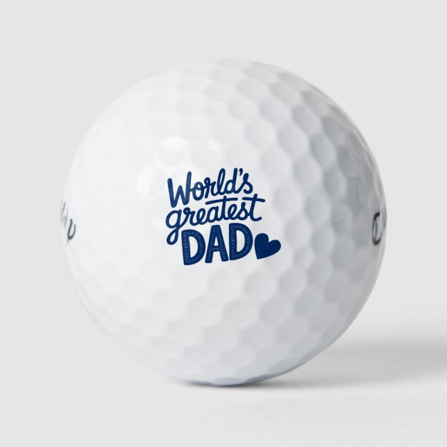 'World's Greatest Dad' Father's Day, Birthday Gift Golf Balls (Front)