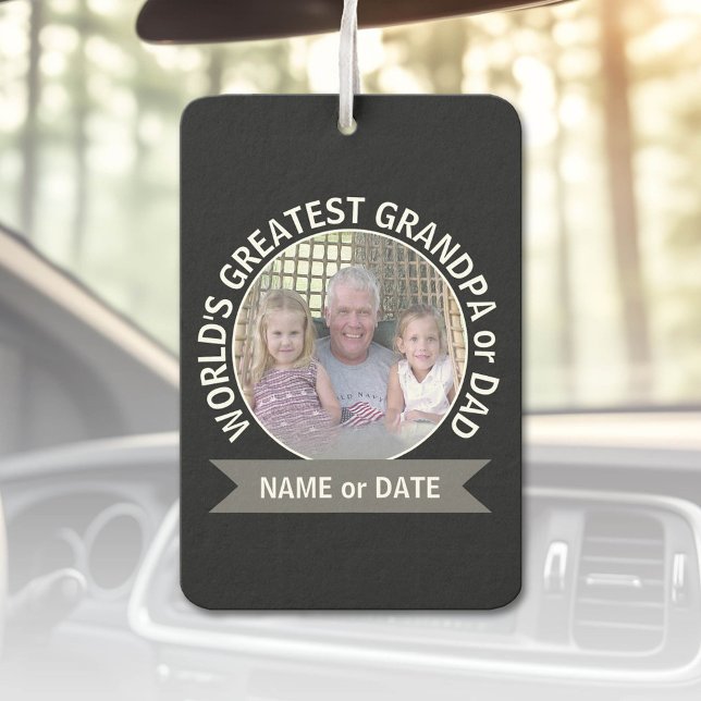 World's Greatest Dad Grandpa Custom Photo Template Car Air Freshener (Custom Air Freshener)
