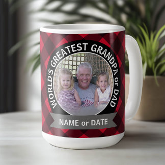 World's Greatest Dad Grandpa Custom Photo Template Coffee Mug