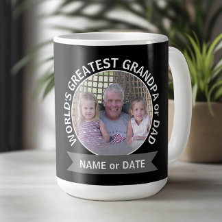 World's Greatest Dad Grandpa Custom Photo Template Coffee Mug