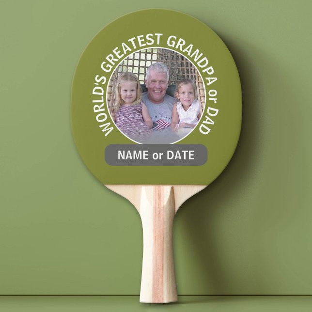 World's Greatest Dad Grandpa Custom Photo Template Ping Pong Paddle (Custom Ping Pong Paddle for Dad)