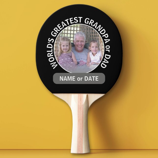 World's Greatest Dad Grandpa Custom Photo Template Ping Pong Paddle (Custom Ping Pong Paddle for Dad)
