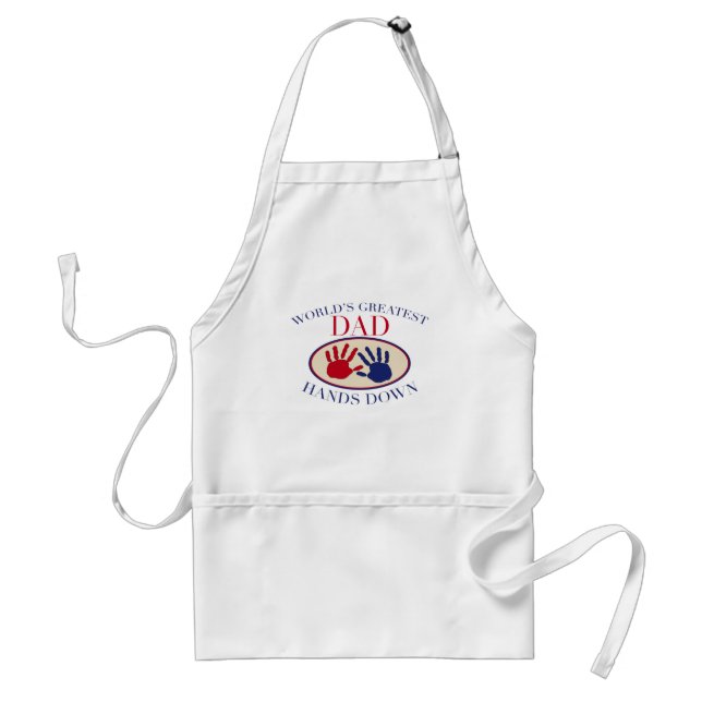 World's Greatest Dad Hands Down Standard Apron (Front)