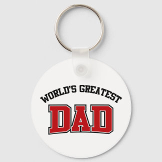 Worlds Greatest Dad Keychain Red