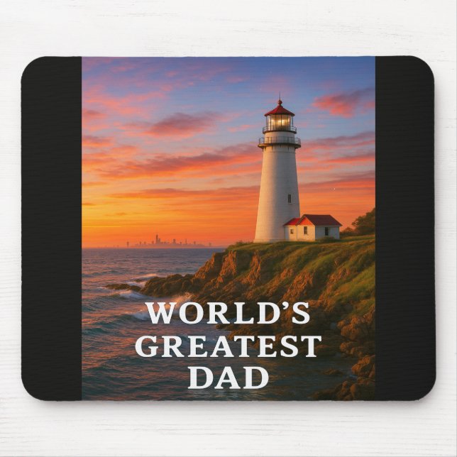 World's Greatest Dad – Lighthouse Edition Mouse Mat (Front)
