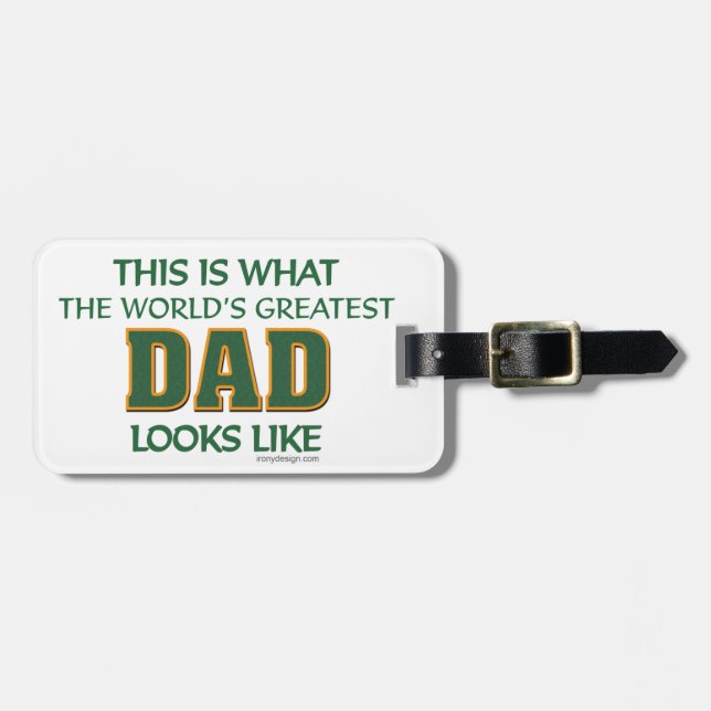 World's Greatest Dad Luggage Tag (Front Horizontal)