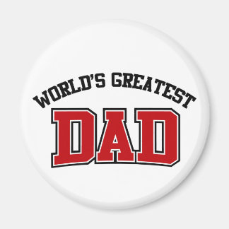 Worlds Greatest Dad Magnet Red