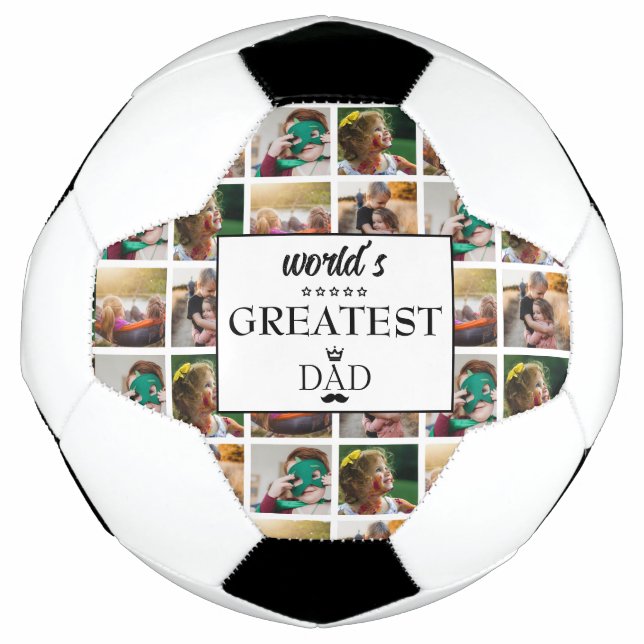 World's Greatest Dad Photo Collage Football (Front)