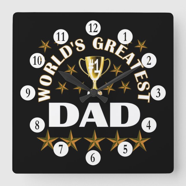 worlds-greatest-dad square wall clock (Front)