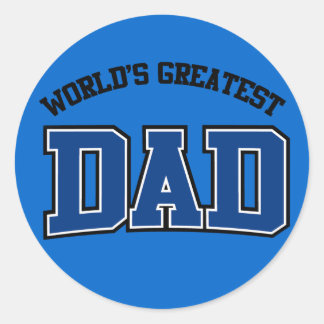 Worlds Greatest Dad Stickers Blue