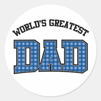 Worlds Greatest Dad Stickers Plaid