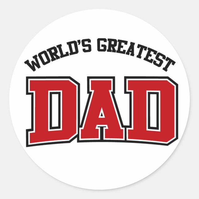 Worlds Greatest Dad Stickers Red (Front)