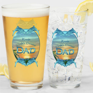 World's Greatest Dad Sunset 1557 Beer Glass