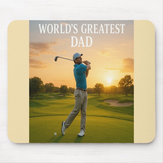 World's Greatest Dad – Sunset Swing Mouse Mat (Front)