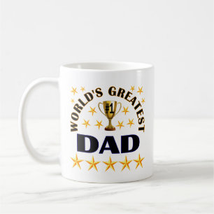 World's Greatest Dad Trophy Stars Coffee Mug