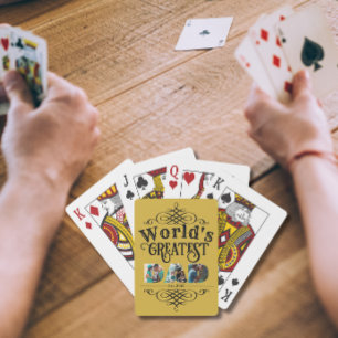 World's Greatest DAD with 3 Photo frames Playing Cards
