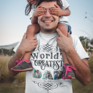 World's Greatest DAD with 3 Photo frames T-Shirt