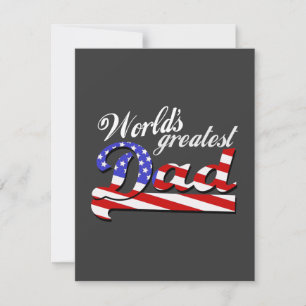 Worlds greatest dad with American flag - Dark