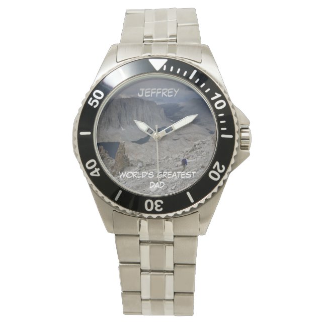 World's Greatest Dad Wrist Watch, Stainless Steel Watch (Front)