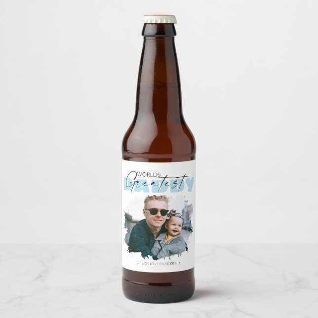 Worlds Greatest Daddy | Photo Beer Bottle Label (Front)