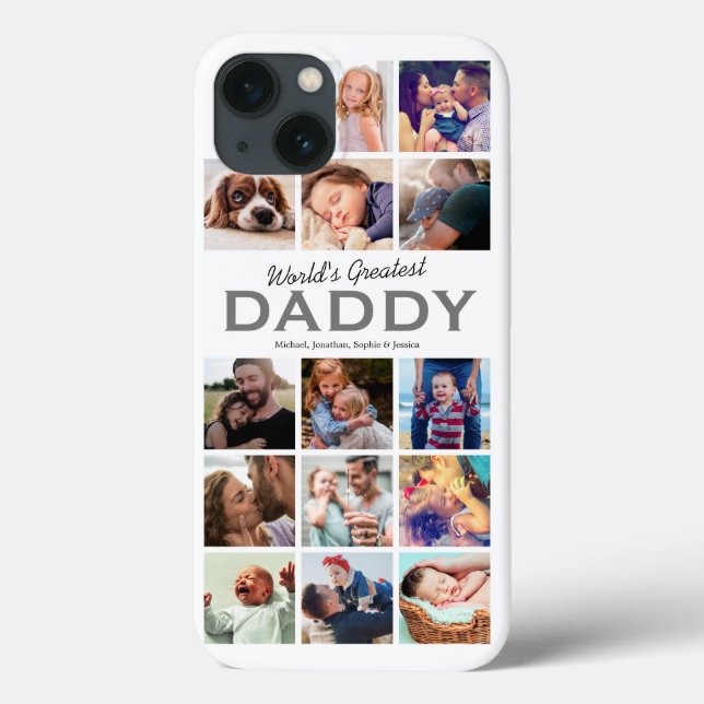 Worlds Greatest Daddy Photo Collage Case-Mate iPhone Case (Back)
