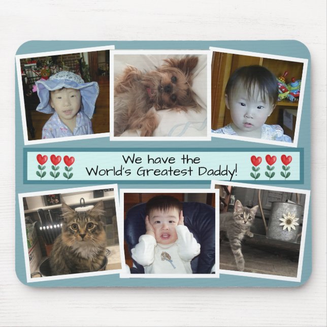Worlds Greatest Daddy - Six Photo Template Mouse Mat (Front)