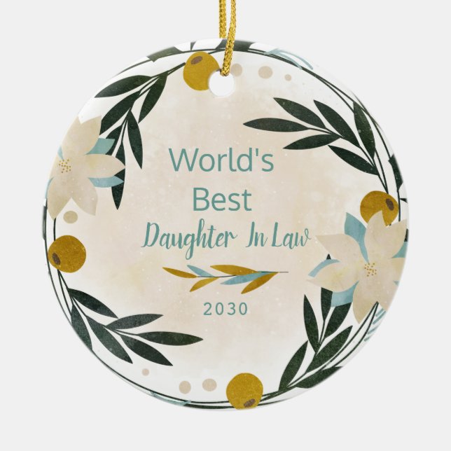 World's Greatest Daughter In law Christmas Ceramic Tree Decoration (Front)