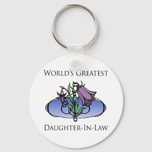World's Greatest Daughter-In-Law (Floral) Key Ring