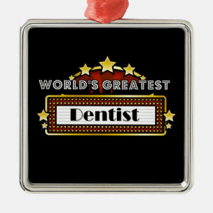 World's Greatest Dentist Metal Tree Decoration