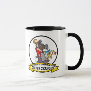 WORLDS GREATEST DIAPER CHANGER DAD CARTOON MUG