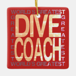 Worlds Greatest Dive Coach Ceramic Ornament