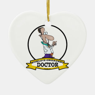 WORLDS GREATEST DOCTOR MEN CARTOON CERAMIC TREE DECORATION